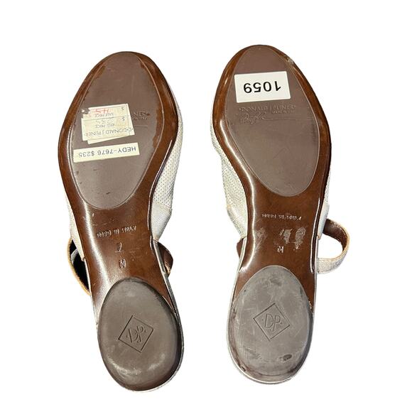 New No‎ Box Donald J Pliner Hedy Silver Metallic Leather Ballet Sling Back Flats - Picture 10 of 11